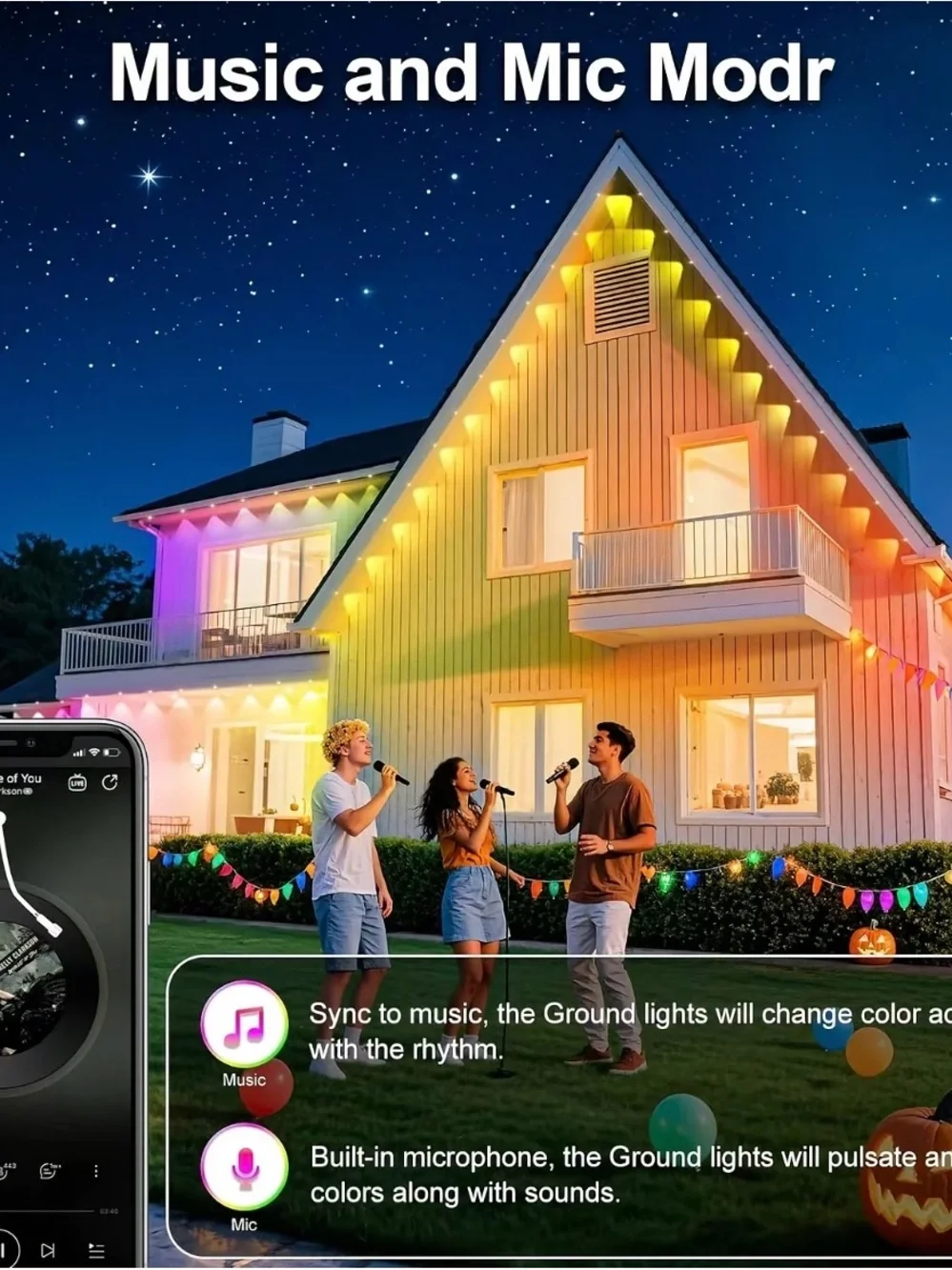 Multicolor Outdoor Holiday LED House Lights - Brand